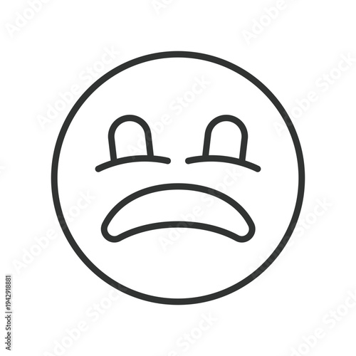negative feedback sad face icon in line design. negative feedback sad face dissatisfaction reaction on white background vector. negative editable stroke icon