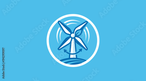Wind turbine icon representing renewable energy and sustainability.