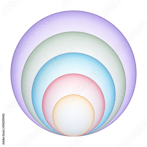 Nested multi-colored spheres symbolize a person’s environment