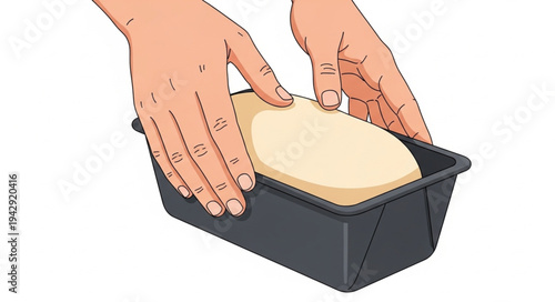 Hands Removing Bread from Loaf Pan.