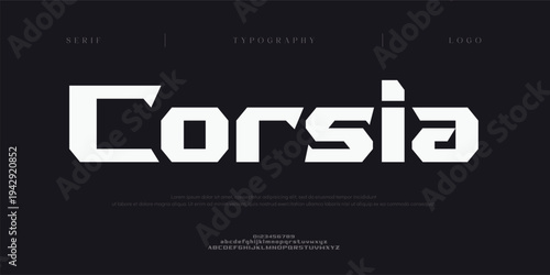Corsia, Creative digital sport Modern Future Alphabet Font. Typography urban style fonts for technology, digital, movie logo design regular and italic. vector illustration
