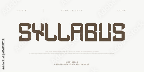 Syllabus, Creative digital abstract modern alphabet fonts. Typography electronic digital game music future creative italic font design concept. vector illustration
