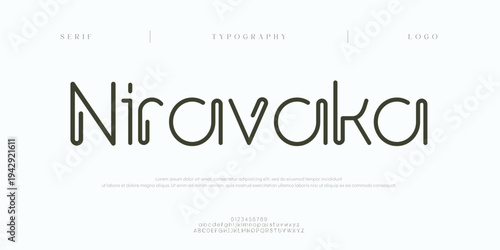 Niravaka, Creative digital minimal modern logo alphabet fonts. Typography minimalist urban sana serif digital fashion future creative logos fonts. vector illustration
