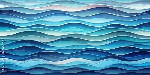 Serene Ocean Waves Abstract Blue Water Pattern Design for Relaxation and Tranquility