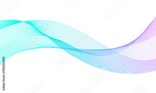 抽象ウェーブライン背景（ブルー×パープルグラデーション）Abstract Wave Line Background