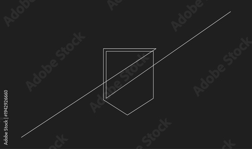 Minimalist Shield Icon with Diagonal Line for No Security or Protection