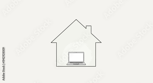 Smart home automation technology concept vector illustration showing connected house laptop internet devices and wireless control system modern home technology smart living internet of things home aut