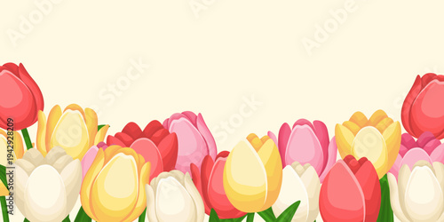 A vector cartoon image of a beautiful tulip, perfect for spring or summer holidays, International Women's Day, Mother's Day, weddings, and more. An element for your design.