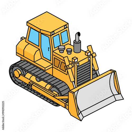 Yellow Bulldozer Heavy Machinery Equipment.