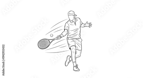 Tennis player action illustration vector on white background