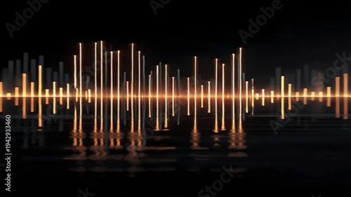 Sound Wave Visualization on Black Background.