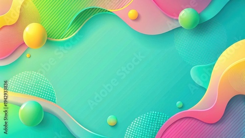 Abstract Colorful Swirling Shapes with Pastel Spheres and Dynamic Patterns for a Vibrant Design