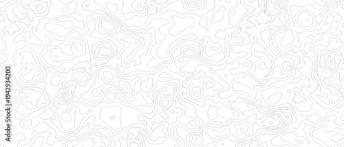 Minimal Topographic Contour Map Background With Seamless Abstract Terrain Lines and Elevation Pattern.