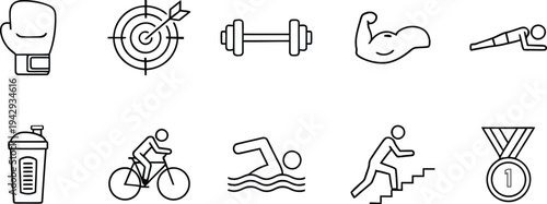 Fitness and sports icons set