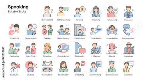 set of communication icons