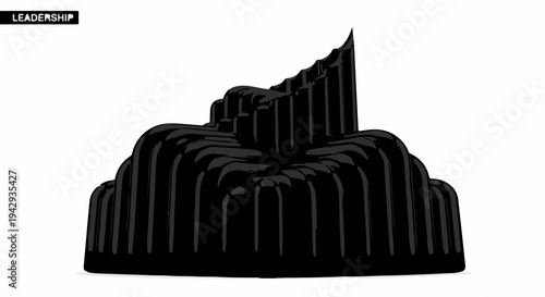 Abstract 3D graph representing growth and success with a leadership concept