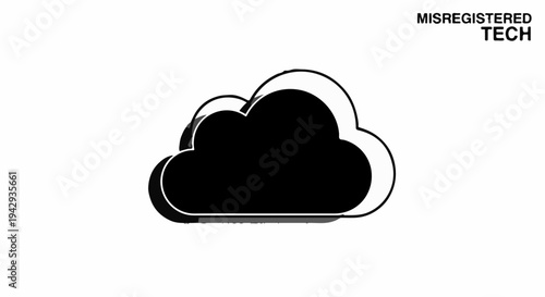 Modern digital cloud icon representing data storage and technology