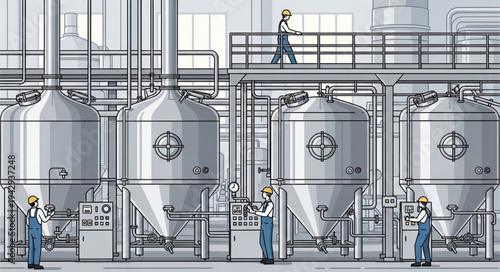 Industrial Brewery Tanks and Equipment.