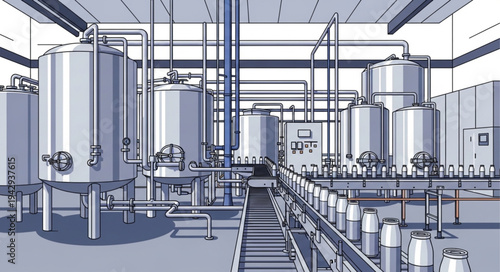 Industrial Brewery Tanks and Equipment.