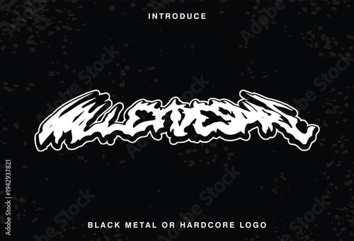 Death Metal, black metal, metal, punk, gothic, y2k, streetwear Rock Horror typeface Logo	