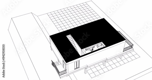 residential architecture plan 3D rendering	

