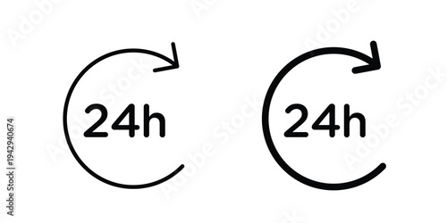 24 Hrs icon collection vector illustrations, Vector pictogram