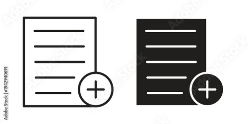 Add document icon collection vector illustrations, Vector pictogram