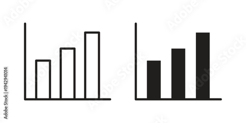 Bar chart icon collection vector illustrations, Vector pictogram