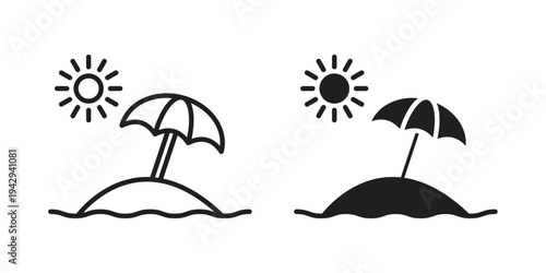 Beach icon collection vector illustrations, Vector pictogram