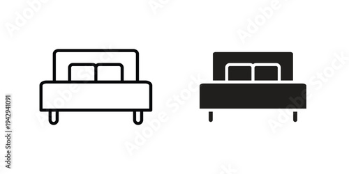 Bed icon collection vector illustrations, Vector pictogram