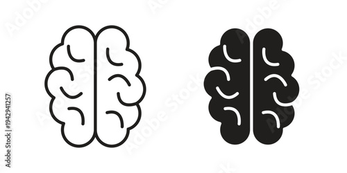 Brain icon collection vector illustrations, Vector pictogram