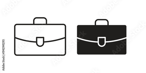 Briefcase icon collection vector illustrations, Vector pictogram