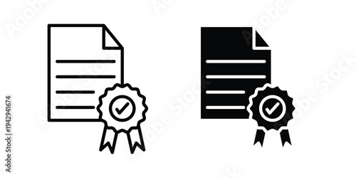 Certificate icon collection vector illustrations, Vector pictogram