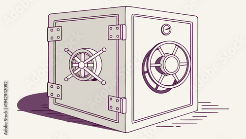 A minimalist illustration of a secure safe with combination locks on both sides