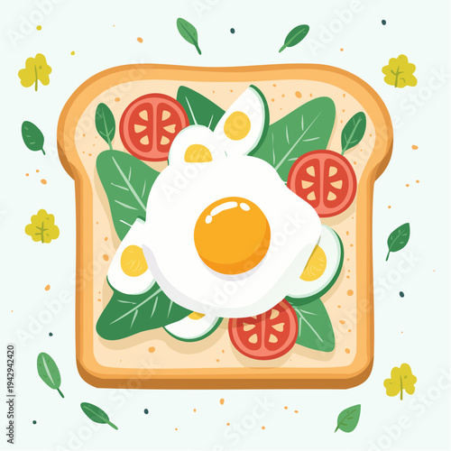 Delicious Fried Egg and Vegetable Toast for a Healthy Breakfast