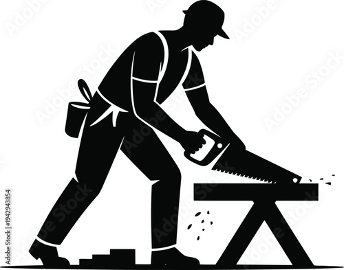 Silhouette of a businessman with suitcase