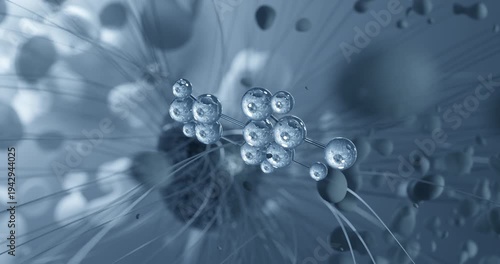 Nicotinic acid rotating molecular structure, 3d ball-and-stick model, looped video vitamin b3
