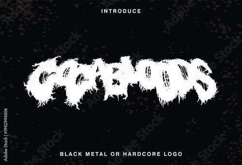 Death Metal, black metal, metal, punk, gothic, y2k, streetwear Rock Horror typeface Logo	