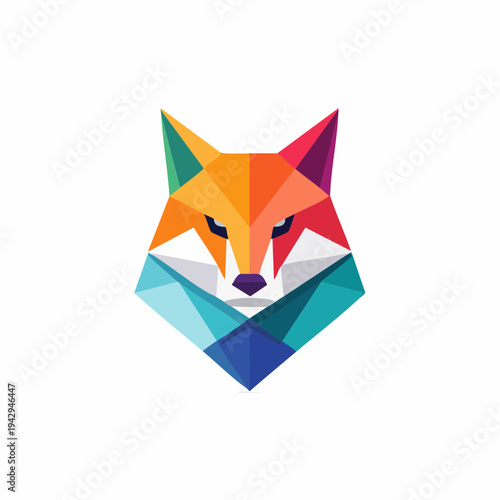 Low Poly Fox Head Illustration - Geometric Animal Design