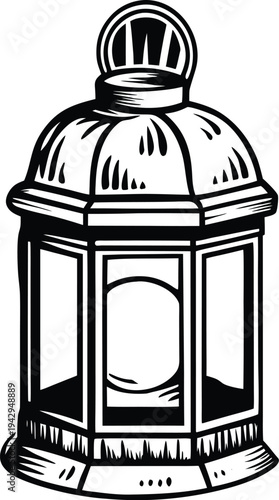 vector illustration of an old lamp