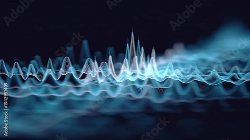 Sound Wave Visualization on Dark Background.