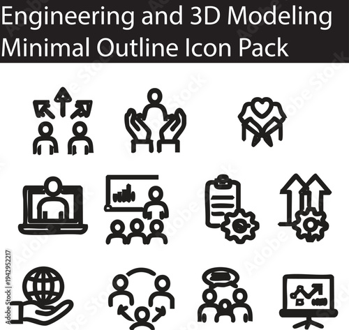Vector illustration set of black business and finance icons featuring web symbols for money, bank, and internet design
