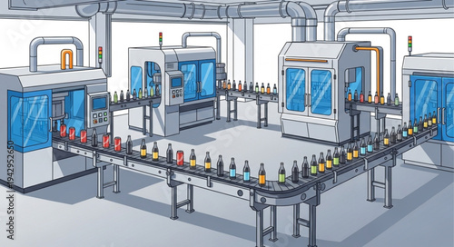 Industrial Factory Assembly Line Production.
