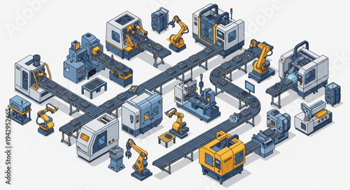 Industrial Factory Assembly Line Production.