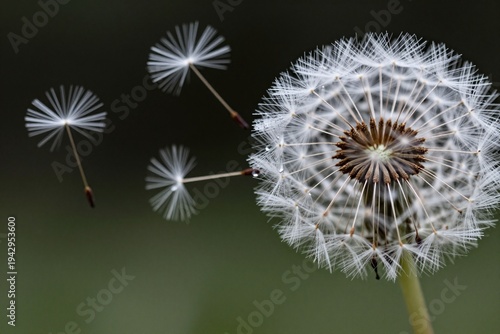 A close up of a dandelion with water droplets on it