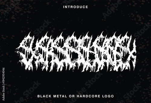 Death Metal, black metal, metal, punk, gothic, y2k, streetwear Rock Horror typeface Logo	