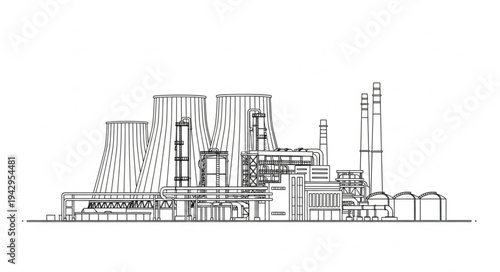 Industrial Factory Building Complex Structure.