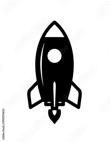 Black Silhouette of a Rocket Ship.