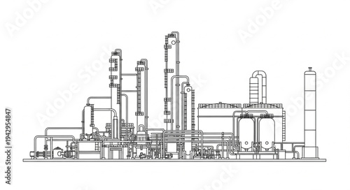 Industrial Factory Building Complex Structure.
