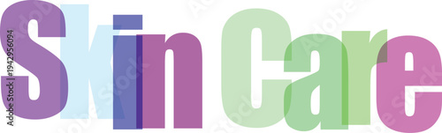 Colorful Skin Care Text Overlay Vector Design